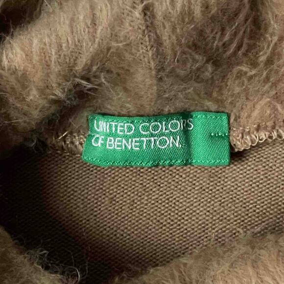 United Colors of Benetton Turtleneck Sweater S Tan Eyelash Long Sleeve Pullover - Picture 6 of 10